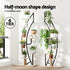 6 Tier Plant Stand Corner Shelf Half Moon Black Metal Rack
