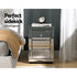 Artiss Set of 2 Bedside Table 3 Drawers Mirrored Glass - PRESIA Silver