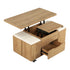 Fittro 3-in-1 Lift Top Coffee Table with 4 Chairs, Dining Table Work Desk Built-in Storage, Hydraulic Swivel, Lockable Castors, Space-Saving for Living Rooms & Flats, Apartments