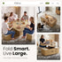 Fittro 3-in-1 Lift Top Coffee Table with 4 Chairs, Dining Table Work Desk Built-in Storage, Hydraulic Swivel, Lockable Castors, Space-Saving for Living Rooms & Flats, Apartments