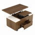 Fittro 3-in-1 Lift Top Coffee Table with 4 Storage Chairs Dining Desk Walnut
