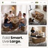 Fittro 3-in-1 Lift Top Coffee Table with 4 Storage Chairs Dining Desk Walnut