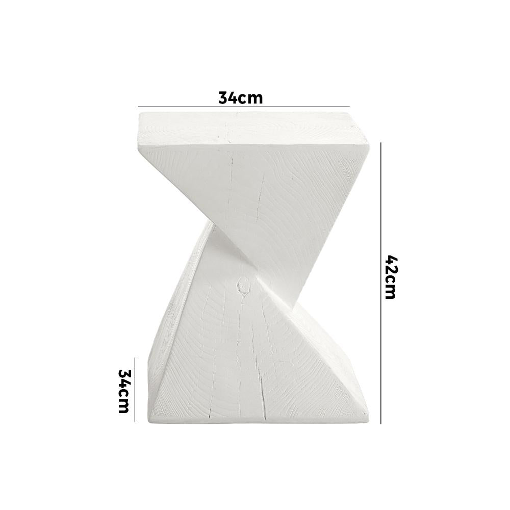 Side Table Terrazzo Concrete White