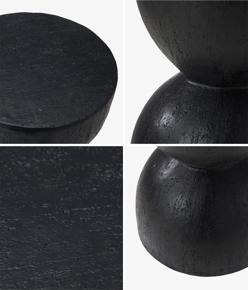 Side Table Concrete Outdoor Indoor Black