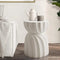 Terrazzo Side Table Stool Concrete Hourglass Stand 42cm White