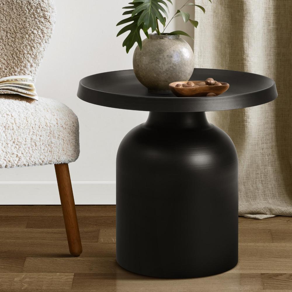 Coffee Table Round Side Table Black