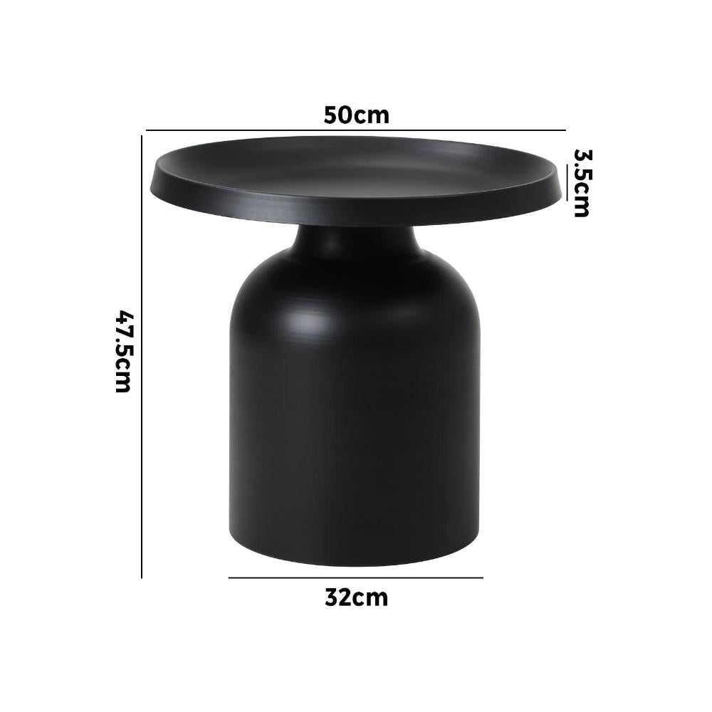 Coffee Table Round Side Table Black