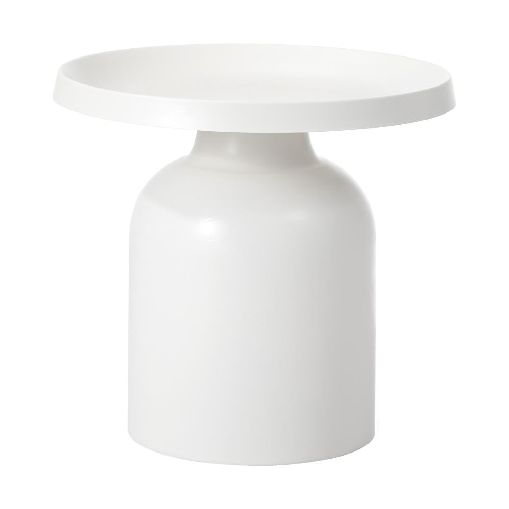 Side Table Metal Round White