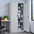 Artiss 185cm Metal Filing Cabinet Locker File Storage Cupboard Office Light grey