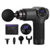 Massage Gun 8 Speed 4 Heads Vibration Muscle Massager Chargeable Black
