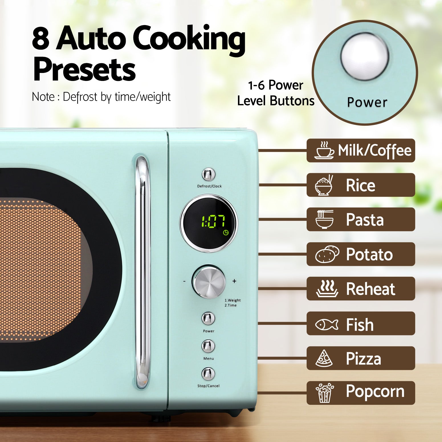 20L Microwave Oven 700W Green