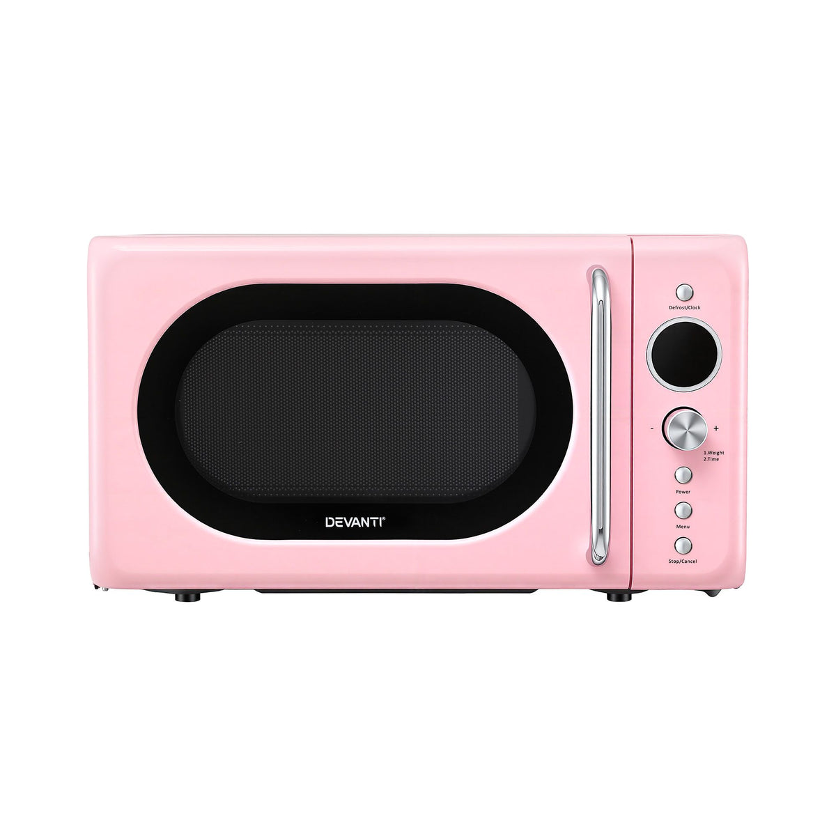 Devanti 20L Microwave Oven 700W Digital 8 Auto Menus Defrost Pink
