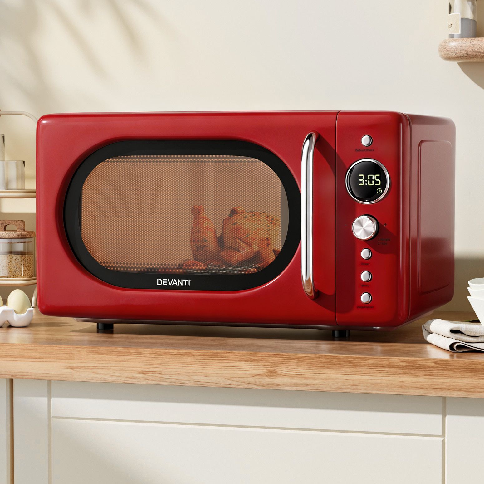20L Microwave Oven 700W Red