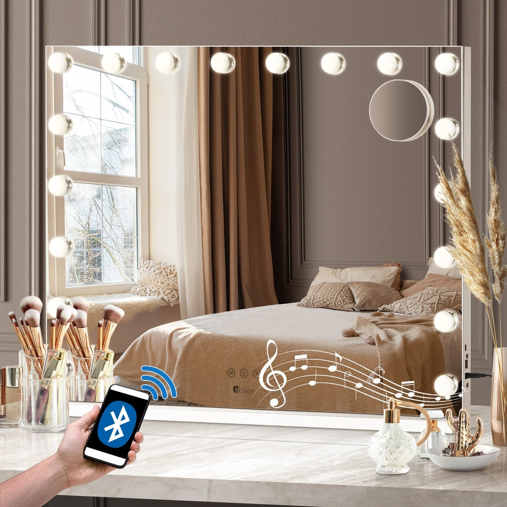 Oikiture Hollywood Makeup Mirror Magnifying LED 18 Bulbs 80x62cm