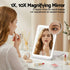 Portable Travel Makeup Mirror Rechargeable Makeup Mirror with Lights 10x Magnifier White