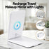 Portable Travel Makeup Mirror Rechargeable Makeup Mirror with Lights 10x Magnifier White