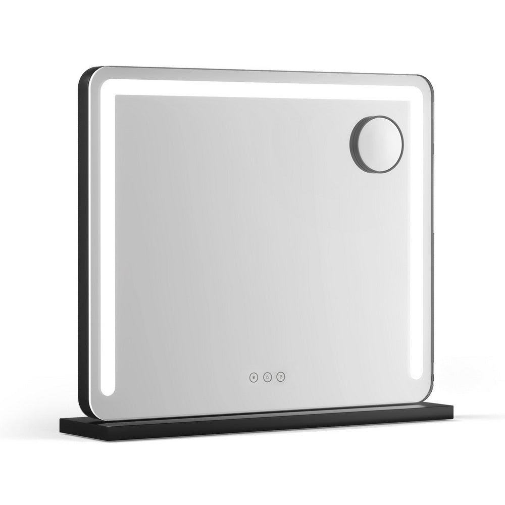 Makeup Mirror 60x50cm Hollywood Vanity with LED Light Tabletop Black