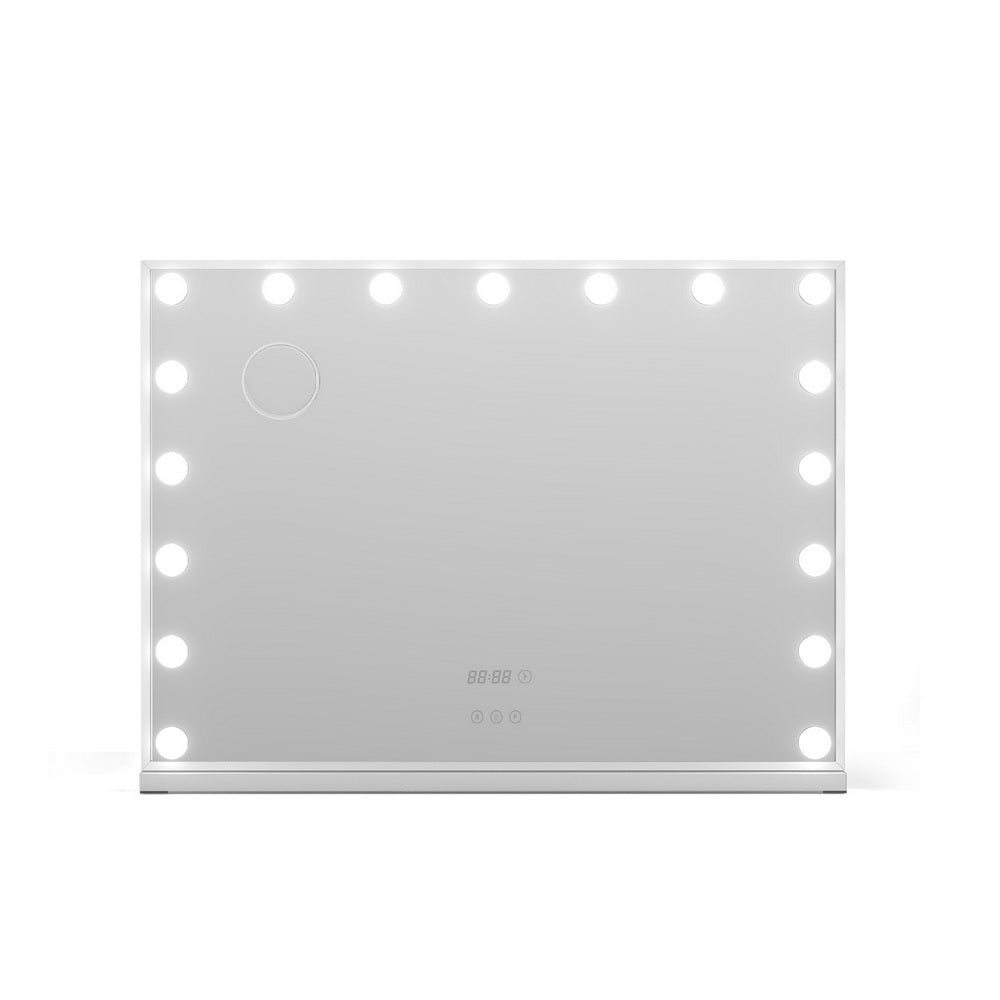 Makeup Mirror 80x60cm Hollywood Vanity with LED Light Tabletop White