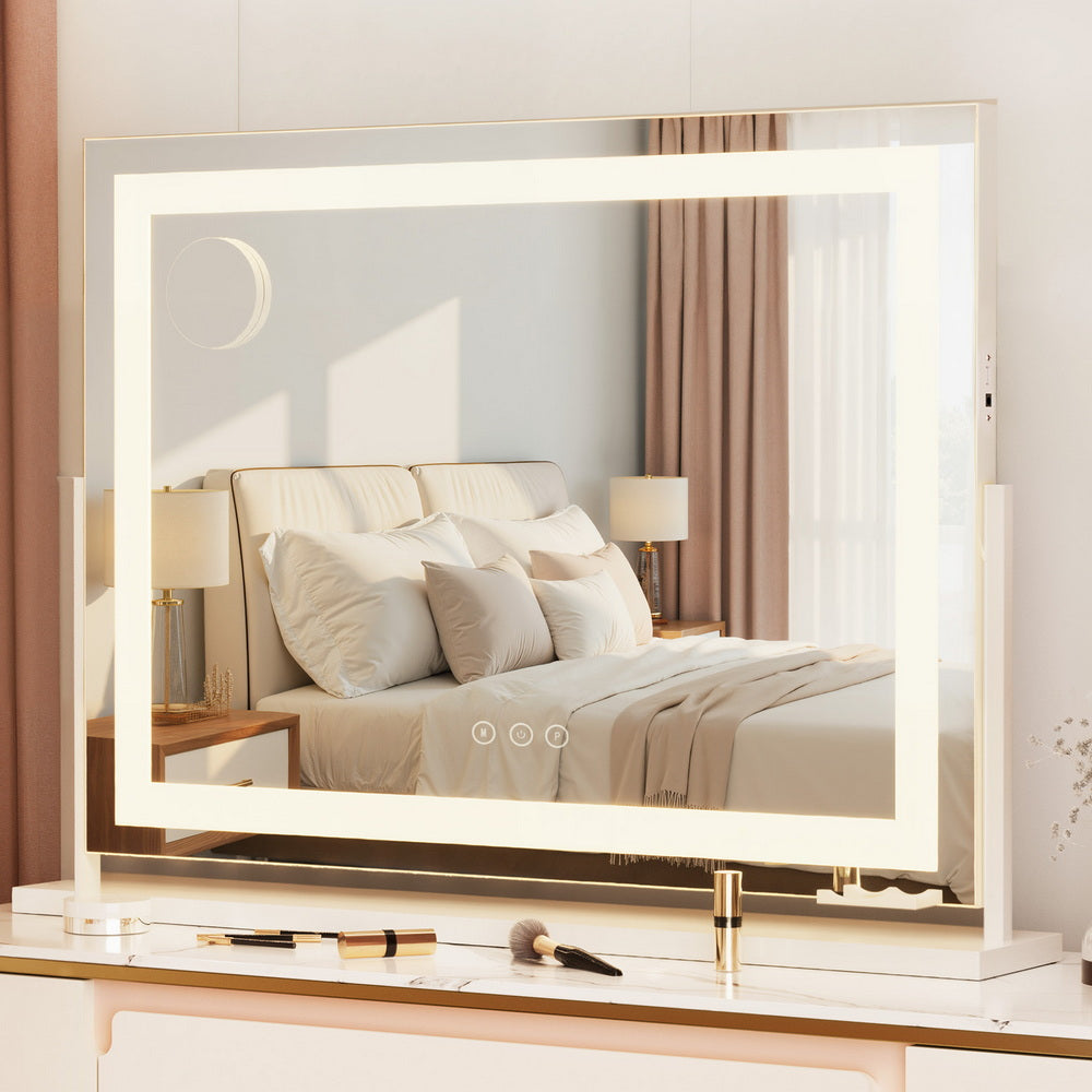 Makeup Mirror 80x58cm 360～ Rotatable Vanity Mirror with Lights Bright Light Strip Adjustable