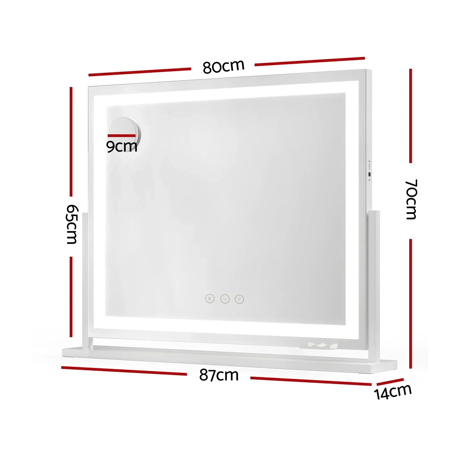 Hollywood Makeup Mirror – 18 LED Bulbs, Touch Control, 65×80cm, 5X Mirror