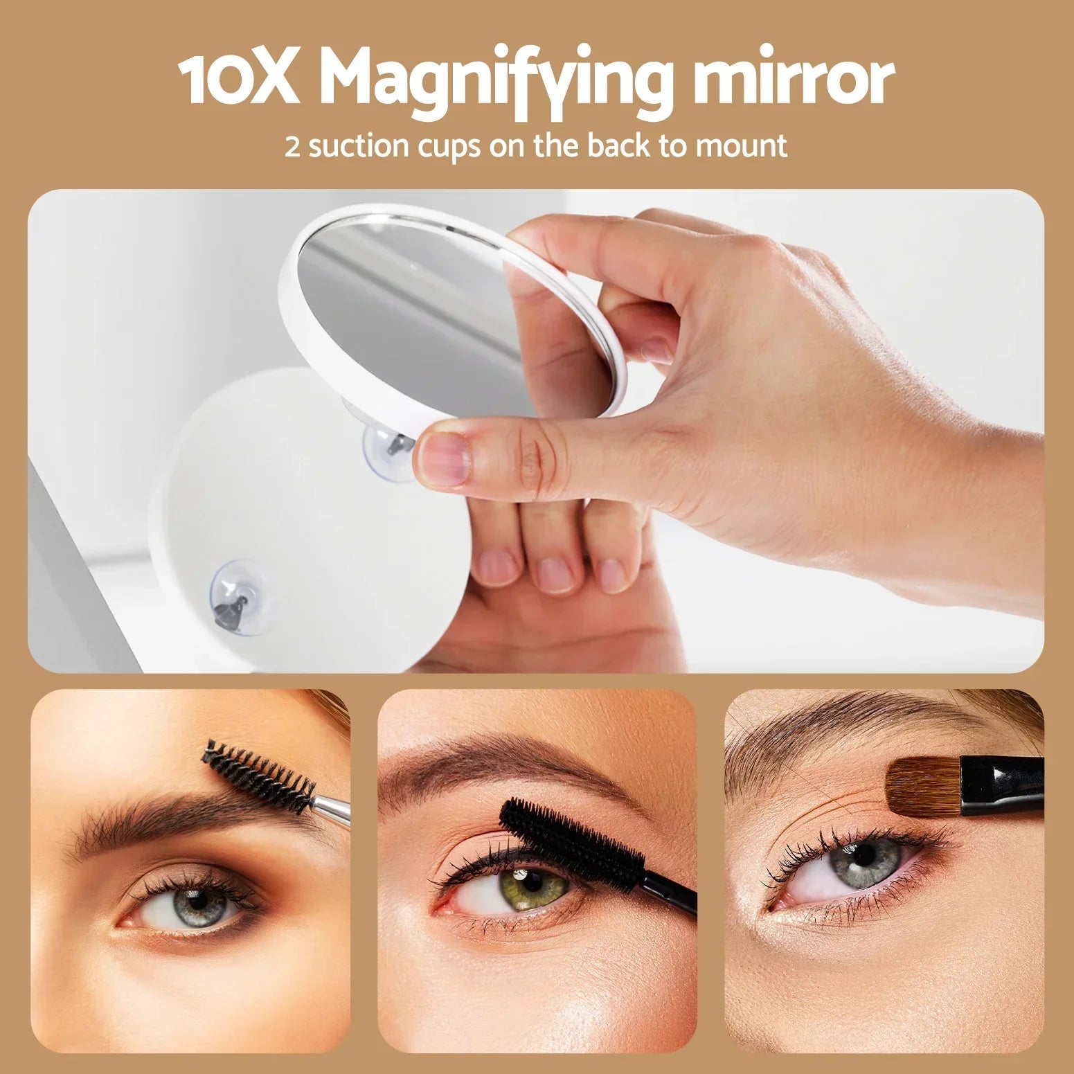 Hollywood Makeup Mirror – 18 LED Bulbs, Touch Control, 65×80cm, 5X Mirror