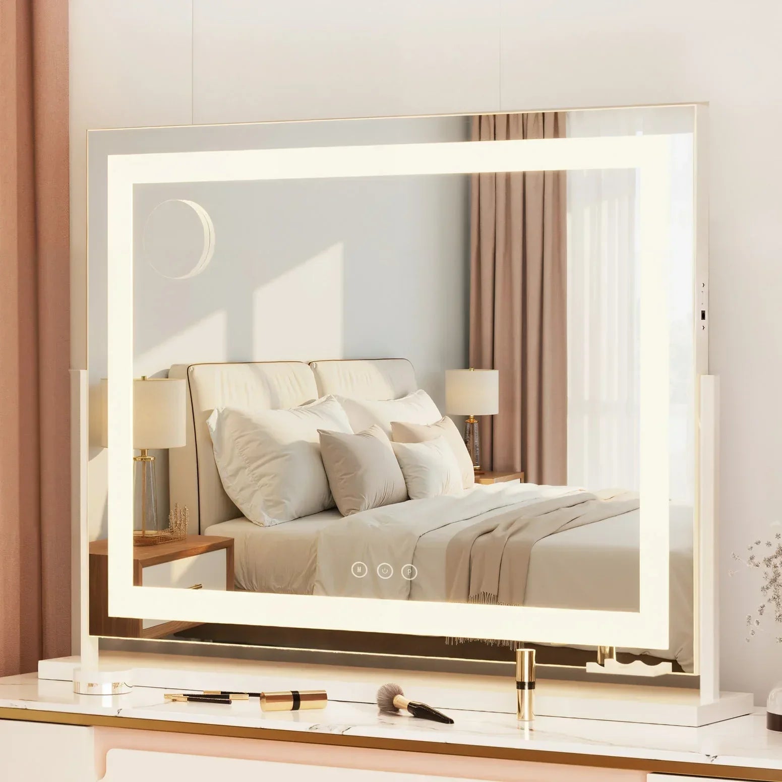Hollywood Makeup Mirror – 18 LED Bulbs, Touch Control, 65×80cm, 5X Mirror