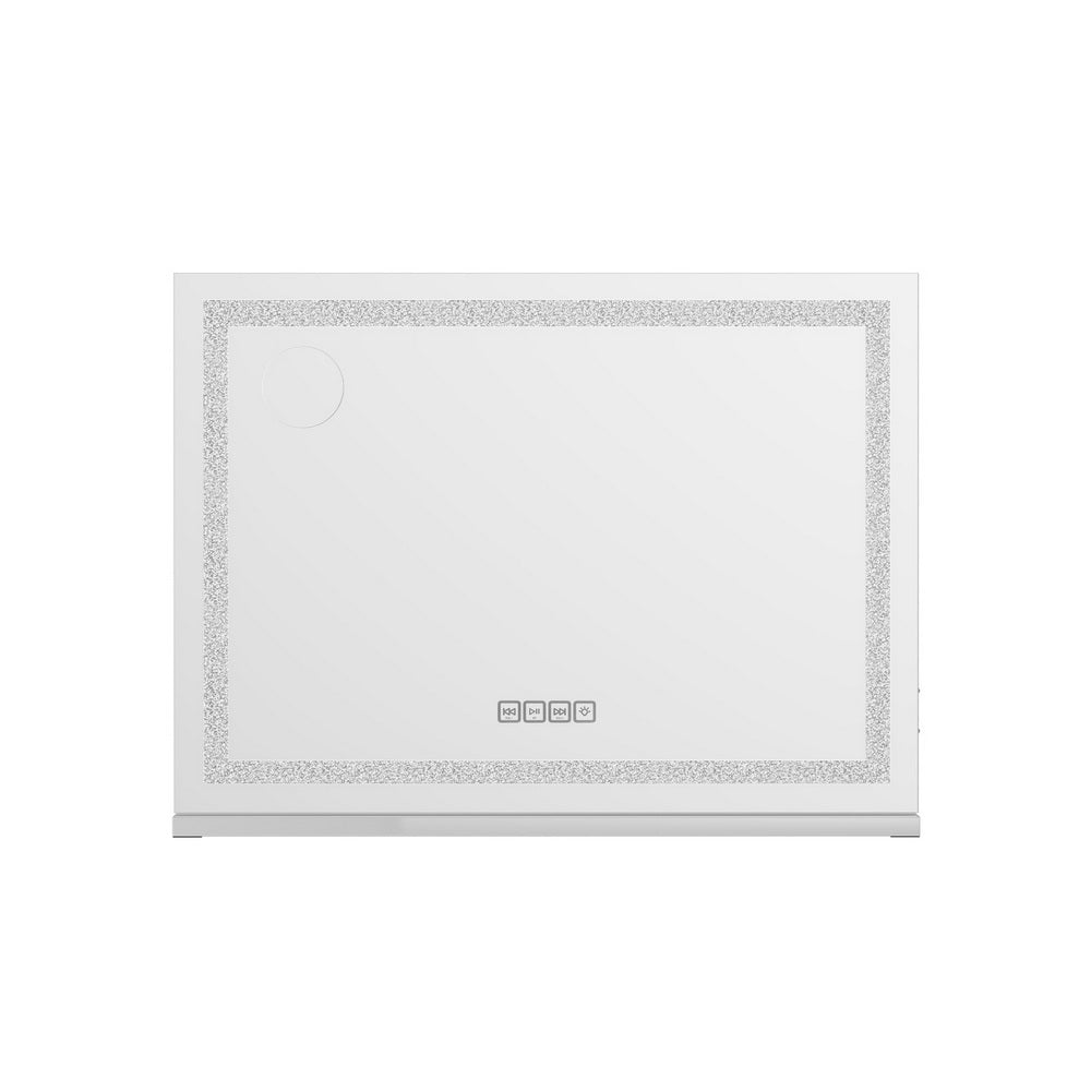 Bluetooth Makeup Mirror 58x46cm Hollywood Vanity with LED Light Crystal