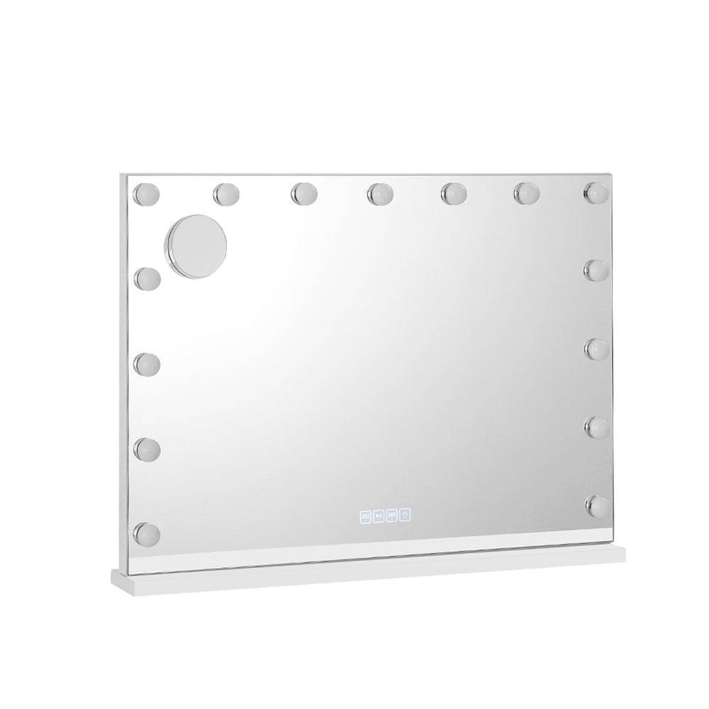 Bluetooth Makeup Mirror 80X58cm Hollywood with Light Vanity Wall 15 LED