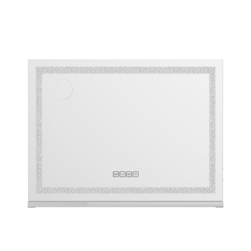 Bluetooth Makeup Mirror 80x58cm Hollywood Vanity with LED Light Crystal