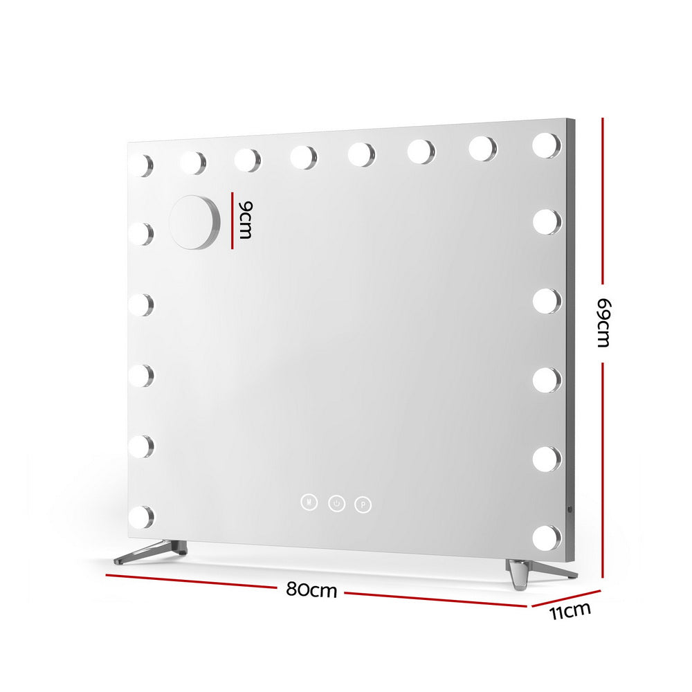 Hollywood Makeup Mirror – 18 LED Bulbs, Touch Control, 65×80cm, 5X Mirror