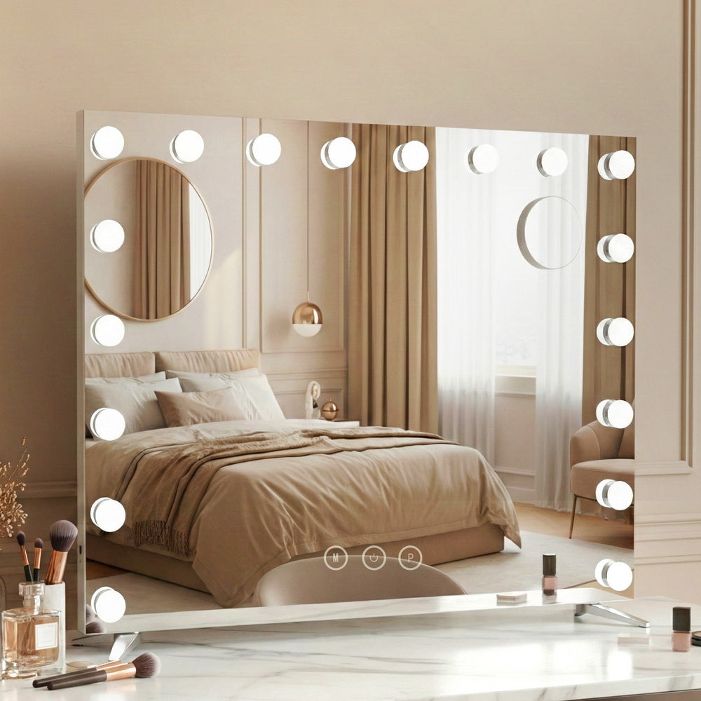 Hollywood Makeup Mirror – 18 LED Bulbs, Touch Control, 65×80cm, 5X Mirror