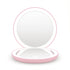 LED Compact Mirror Lighted Travel Makeup Mirror Pocket-Sized 1x 10x Magnification Round Pink