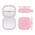 LED Compact Mirror Lighted Travel Makeup Mirror Pocket-Sized 1x 10x Magnification Square Pink