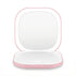 LED Compact Mirror Lighted Travel Makeup Mirror Pocket-Sized 1x 10x Magnification Square Pink