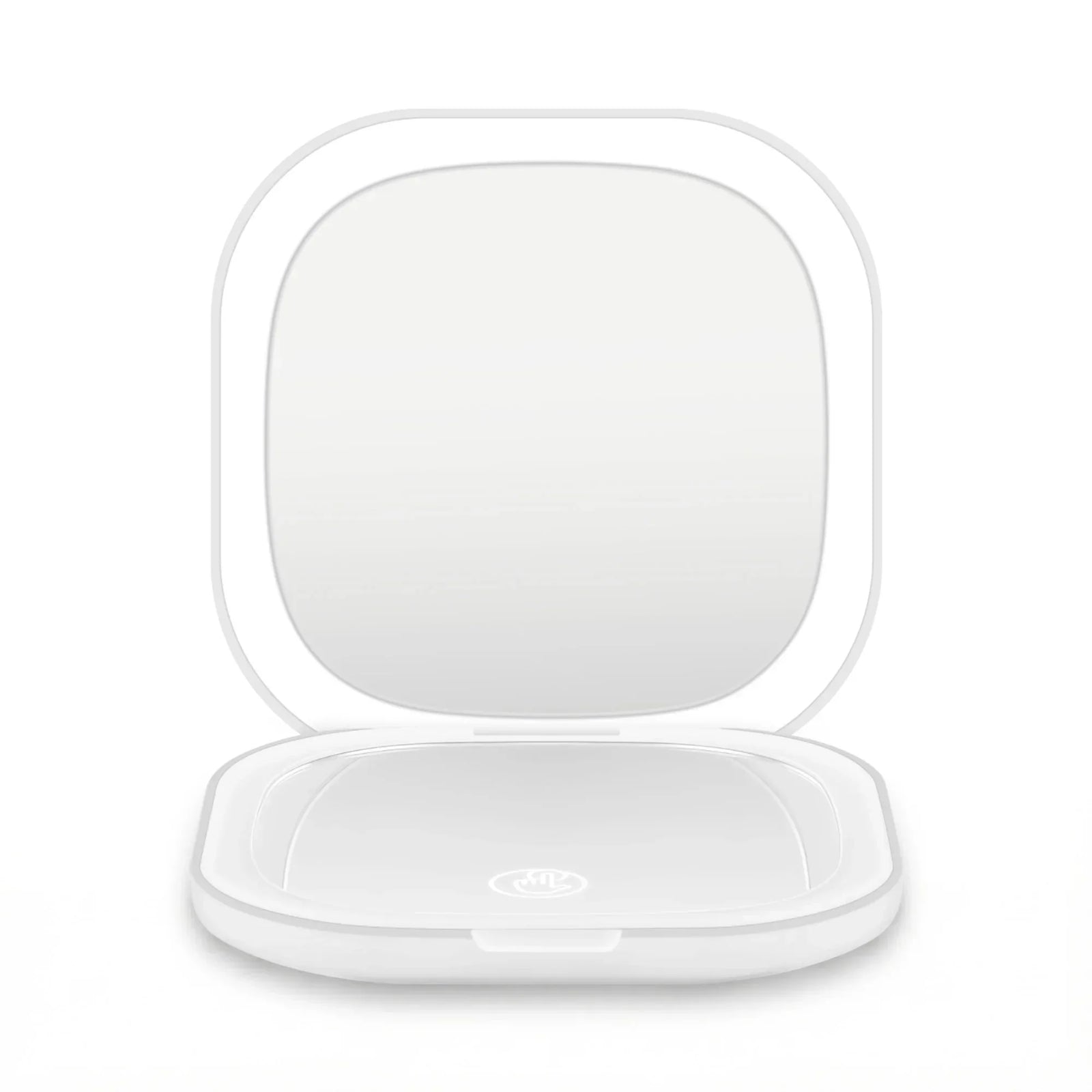 LED Compact Mirror Lighted Travel Makeup Mirror Pocket-Sized 1x 10x Magnification Square White