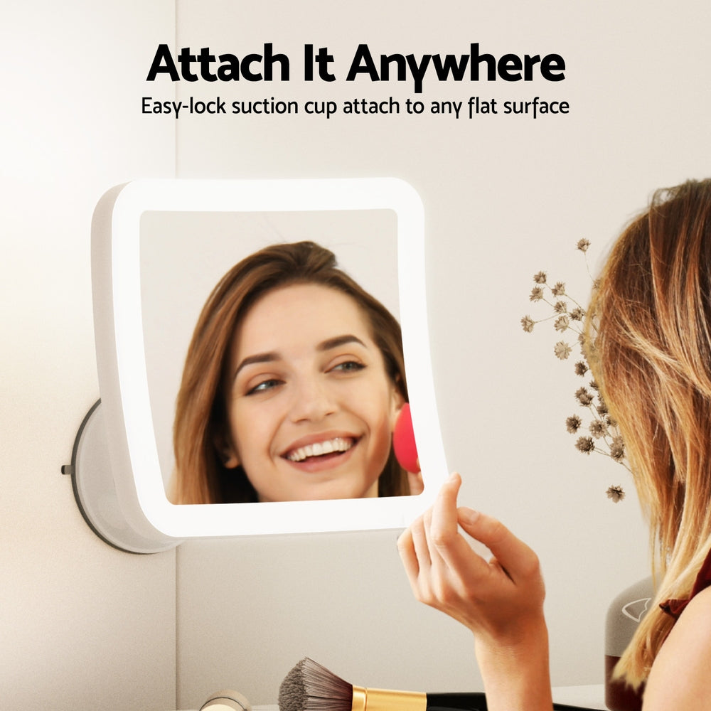 Makeup Mirror 10X Magnification LED Light Adjustable Rotation Cordless Suction Cup