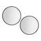Embellir 2 Wall Mirror Makeup 80cm Home Decor Framed Mirrors Bathroom Round Black