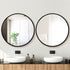 Embellir 2 Wall Mirror Makeup 90cm Home Decor Framed Mirrors Bathroom Round Black