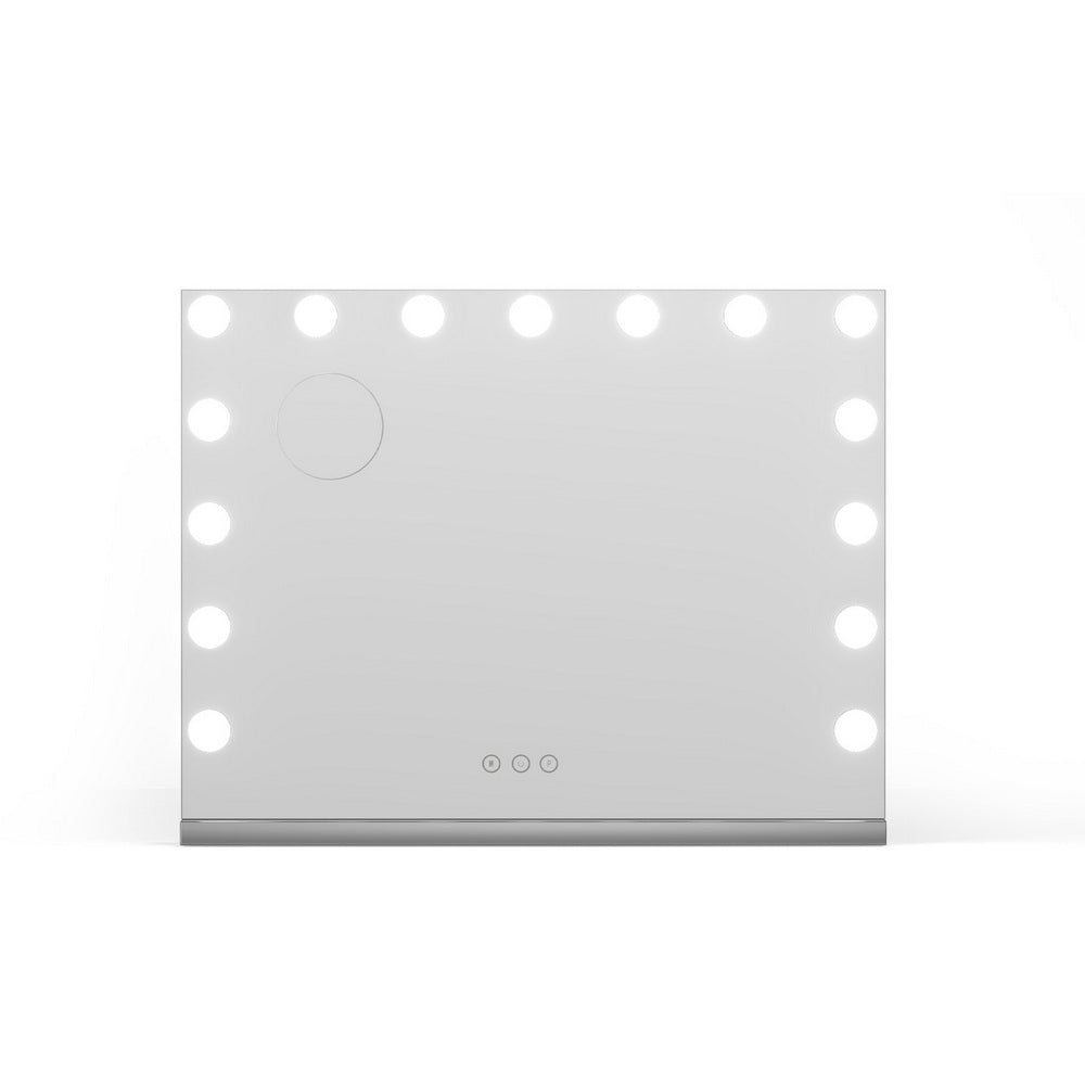 Hollywood Makeup Mirror 58x46cm LED 15 Bulbs Wall or Tabletop Dimmable