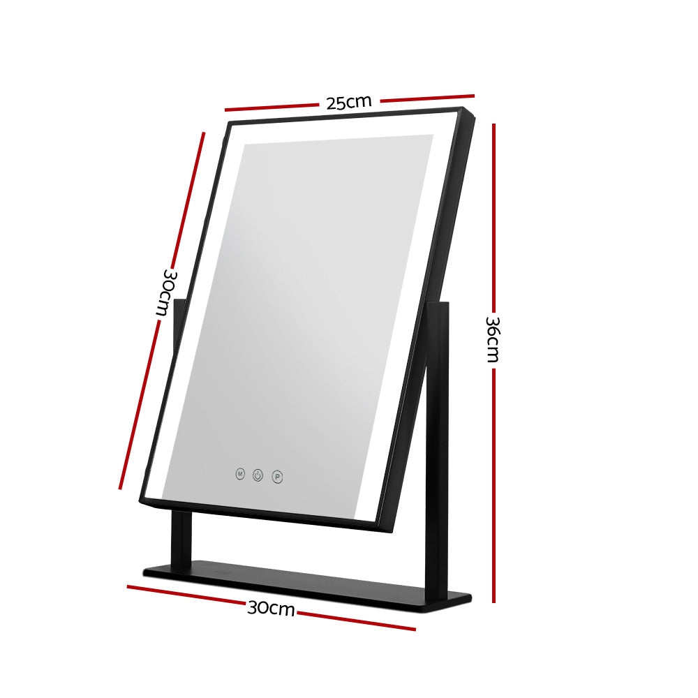 LED Makeup Mirror Hollywood Standing Mirror Tabletop Vanity Black