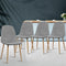 Artiss 4x Fabric Dining Chairs Light Grey Upholstered Kitchen Chairs