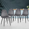 Artiss Set of 4 Dining Chairs Velvet Upholstered Iron Legs Dark Grey Modern