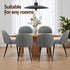 Artiss Dining Chairs Set of 2 Linen Solid Curved Houndstooth