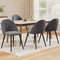 Set of 4 Dark Grey Velvet Dining Chairs Curved Back Iron Legs 150kg