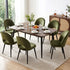 Artiss Dining Chairs Set of 6 – Velvet Green, Hollow‑Back, Metal Legs, 150kg