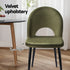 Artiss Dining Chairs Set of 6 – Velvet Green, Hollow‑Back, Metal Legs, 150kg
