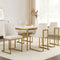 Set of 4 Beige Linen Dining Chairs Plywood Frame Gold Metal Legs 150kg