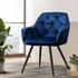 Artiss Dining Chairs Set of 2 Velvet Diamond Tufted Armchair Blue