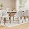 Set of 4 Sherpa Boucle Dining Chairs White Upholstered Steel Leg Seats
