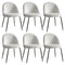 Artiss Dining Chairs Set of 6 – Sherpa Bouclé White, Winged Back, Steel Legs